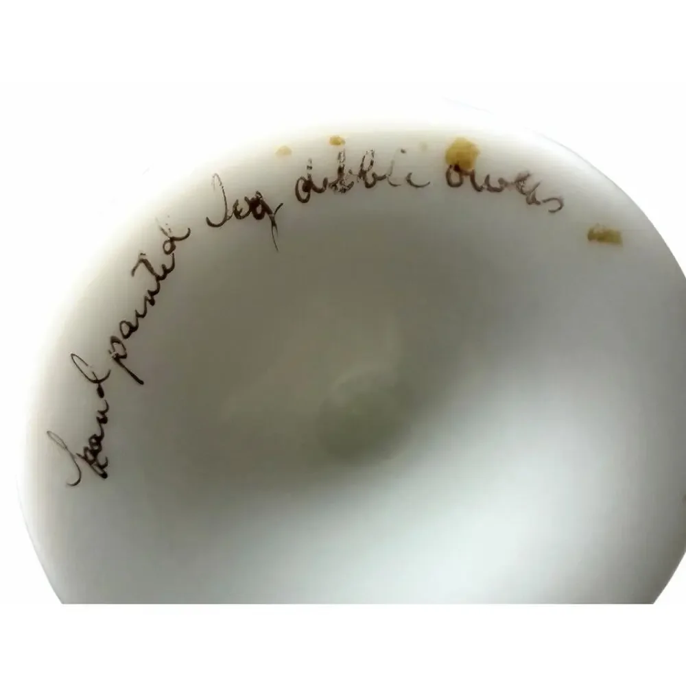 Vintage Hand-Painted Bud Vase Artist Signed White Violets 3625-66